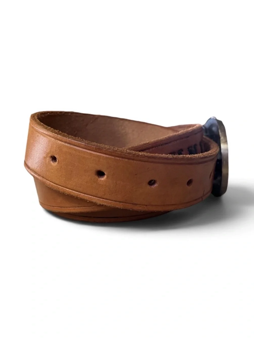 United States Marine Corps Tan Leather Belt w/Brass Aviator Buckle